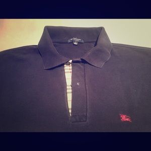 Navy Blue Burberry Polo Shirt